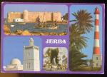CPM anime Tunisie  JERBA   Multi-vues  Phare