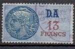 France Fiscaux 1936; Y&T n 228; 13F surcharge DA type II