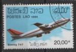Laos 1986; Y&T n 713; 20k, avion, Boing 747