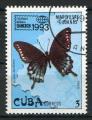 Timbre de CUBA 1993  Obl  N 3333  Y&T  Papillon