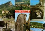 ANNOT (04) - Multivues : vue gnrale, le Baou de Parou, fontaine, piscine, ...