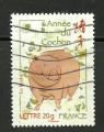 France timbre oblitr n4001 anne 2007 Anne Lunaire chinois du Cochon 