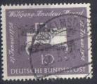 timbre  Allemagne RFA 1956 - YT 105 -  Mozart  - clavecin