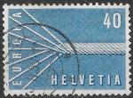 SUISSE - 1957 - Yt n 596 - Ob - EUROPA 0,40c bleu