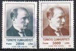 TURQUIE N° 2610 et 2611 o Y&T 1989 Portrait d'Atatürk
