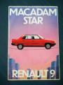 autocollant publicitaire ancien et rare MACADAM STAR RENAULT 9 12,5 x 8,5