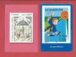 CPM  THEME TIMBRE ET POSTE : Lot de 2 cartes reproduction de timbres