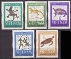 Srie de 6 TP neufs (*) n 488/493(Yvert) Vietnam du Nord 1966 - Reptiles