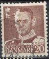 Danemark 1950 Oblitr Used King Frederik IX Roi Frdric IX 20 Ore brun SU