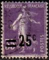 FRANCE - 1926 - Y&T 218 - Semeuse fond plein - Surcharg - Oblitr