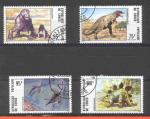 CONGO  1975 - YT 401 402 403 404  - animaux prhistoriques 