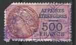 France Fiscaux 1937; Y&T n 6; 500F, affaires trangres (2e choix)