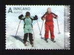 NORVEGE Oblitration ronde Used Stamp Enfants  Ski INNLAND NORGE 2008 WNS NO008