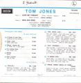 SP 45 RPM (7")  Tom Jones  "  Love me tonight  "