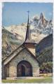 CPSM CHAMONIX Chapelle des Praz de Chamonix et l'Aiguille du Dru