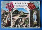CP 65 Lourdes - Souvenir du Centenaire des apparitions multivues (circul 1958)
