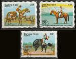 Srie de 3 TP oblitrs n 659/661(Yvert) Burkina Faso 1985 - Chevaux, cavaliers