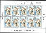 GIBRALTAR - 1981 - Yt n 418 - N** - EUROPA ; les colonnes d'Hercule ; feuille d