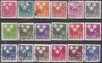 SUEDE 18 timbres au mme type entre n 266 et n 480 oblitrs