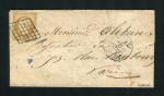 Rare lettre locale de Paris ( 1855 ) avec un n° 13A Cachet Grille