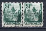 Timbre ALLEMAGNE Wurtemberg 1948  Paire Horizontale  Obl  N  19  Y&T   