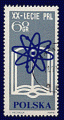 Pologne 1964 - YT 1369 - oblitr - symbole atome
