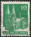 Allemagne - BIZONE - 1948/51 - Yt n 48A - Ob - Cathdrale de Cologne 10p merau