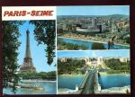 CPM 75 PARIS Multi vues Tour Eiffel Maison ORTF Palais de Chaillot