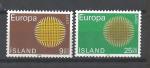 Europa 1970 Islande Yvert 395 et 396 neuf ** MNH