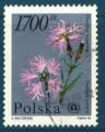 Pologne 1990 - oblitr - fleur (dianthus superbus)