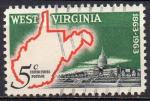 ETATS UNIS N 746 o Y&T 1963 Centenaire de l'tat de Virginie Occidentale