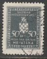Croatie  "1943"  Scott No. O18  (O)  Official stamp