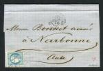 Belle lettre de Bordeaux pour Narbonne ( 1871 ) avec un n° 46B
