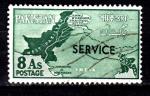 AS32 - Service - 1961 - Yvert n 49A - Carte du Pakistan