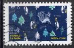 France 2021; YT n aa 2072; L.V., timbre de Nol, animaux divers, fond bleu