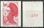 France Gandon 1982; Y&T n 2223a **; 1,80F rouge, Libert, roulette n 230 verso