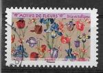2021 FRANCE Adhesif 1994 oblitr, cachet rond,  fleur, iris tulipe