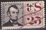 Etats-Unis - Y.T. P.A.58 - Air mail :  Abraham Lincoln - oblitr - anne 1960