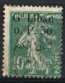 Liban 1924; Y&T n 24 surcharge 0.50p sur 10c, vert, Semeuse