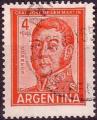 Argentine 1959-62 - Gal San Martin, 4 centavos, rouge - YT 605A 