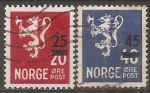 norvege - n 309/310  la paire oblitere - 1949