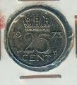 Pice Monnaie Pays Bas  25 Cents 1973  pices / monnaies