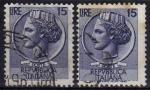 Italie/Italy 1955 & 1968 - Monnaie syracusaine de 15 (2 types) - YT 714 & 997 