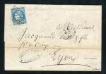 Rare lettre d'Ajaccio ( 1871) avec un n° 46B - Cachet Maritime AJACCIO BAT A VAP