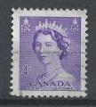 CANADA - 1953 - Yt n 263 - Ob - Srie courante Elizabeth II 4c violet
