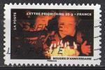 France 2012; Y&T n aa762; lettre 20g, le feu; bougies d'anniversaire