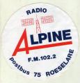 AUTOCOLLANT . RADIO FM . ALPINE 102.2 . POSTBUS 75  ROESELARE . BELGIQUE        
