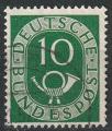 Timbre oblitr n 14(Yvert) Allemagne 1951 - Cor de poste