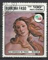 Burkina-Faso 1985; Y&T n PA 313; 100F Expo Italie 85; Tableau de Botticelli