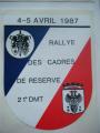 1987 RALLYE DES CADRES DE RESERVE 21 e DMT CAMBRAI  Autocollant Militaria Armee 